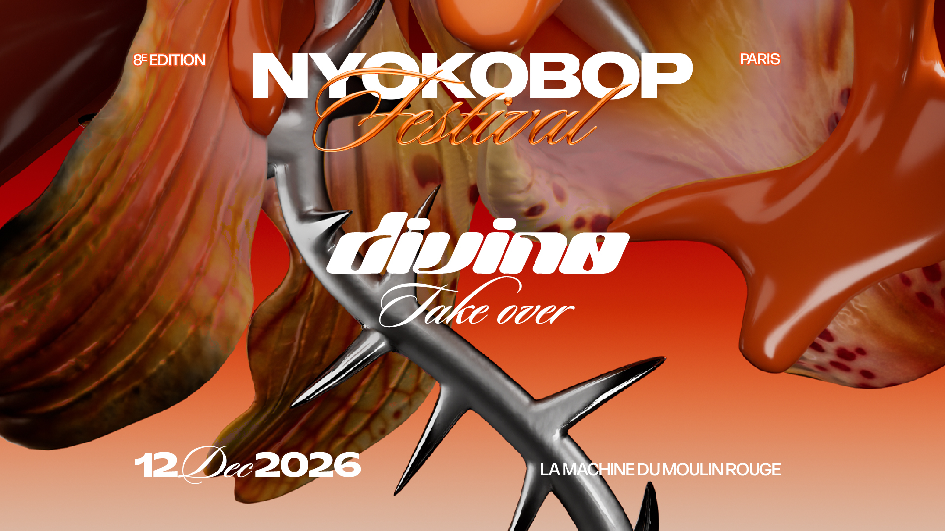 Divin0 take over - NYOKOBOP Festival flyer